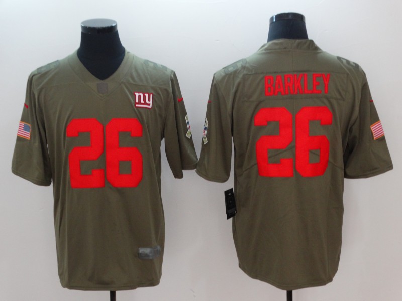 Men New York Giants #26 Barkley Olive Salute To Service Limited NFL Jerseys->new york giants->NFL Jersey